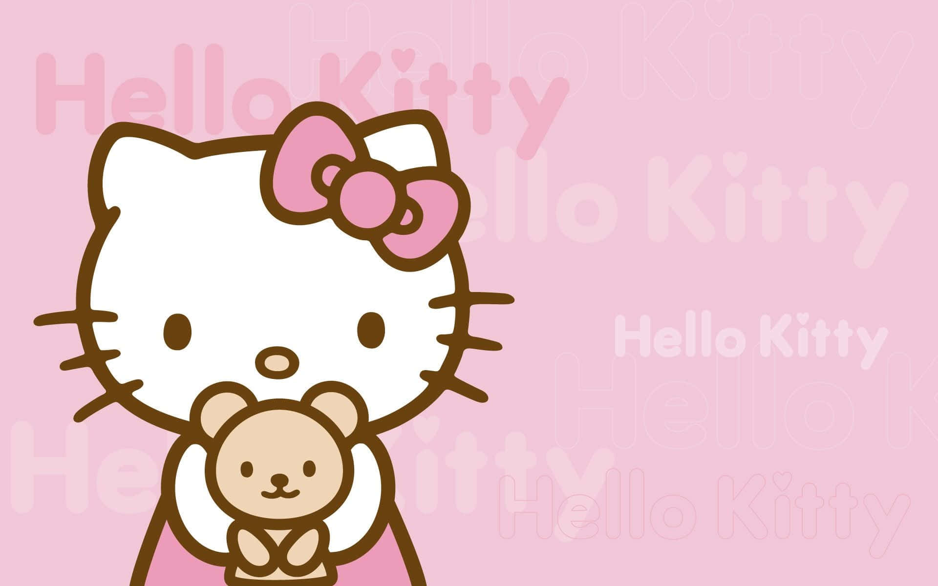 Hello Kitty pehmolelun kanssa taustana Taustakuvat