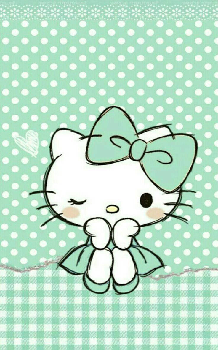 Hello Kitty -pilkkukuvioinen esteettinen tausta Taustakuvat