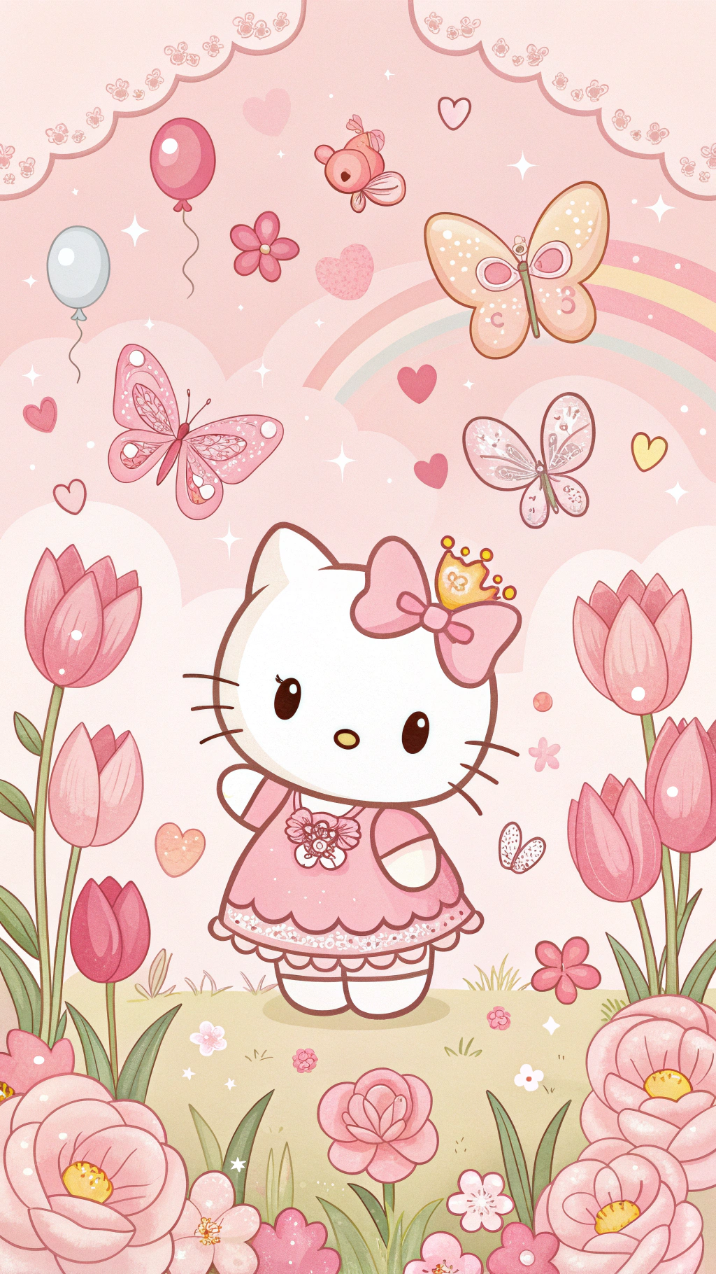Hello Kittyn taianomaisen puutarhan salaisuudet paljastetaan Taustakuvat