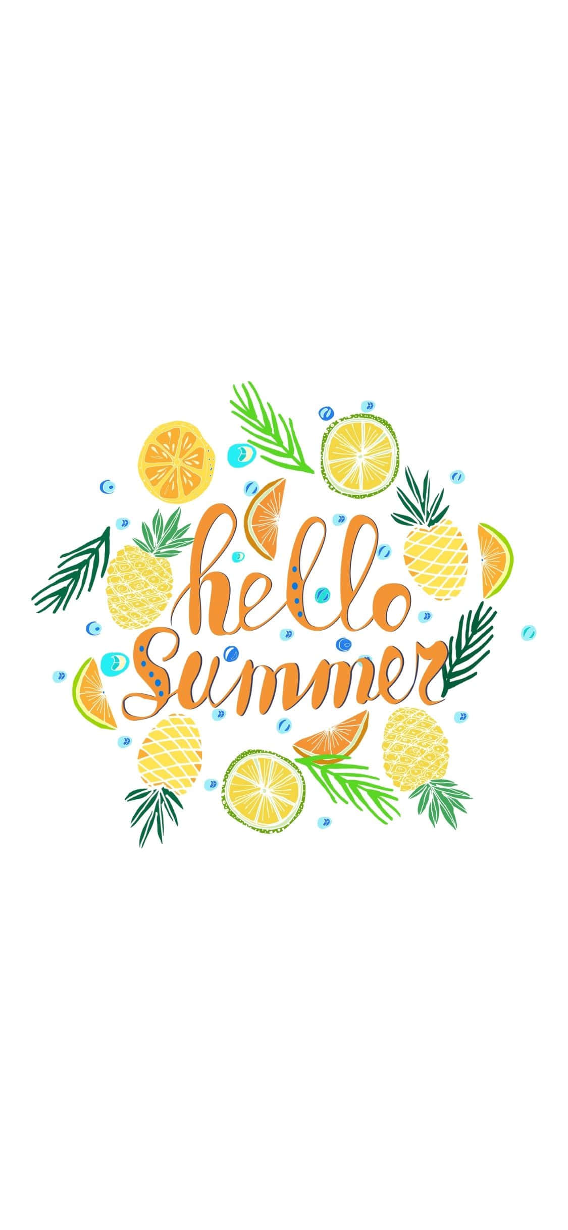 Hello Summer Typografia iPhone X Kesätausta Taustakuvat