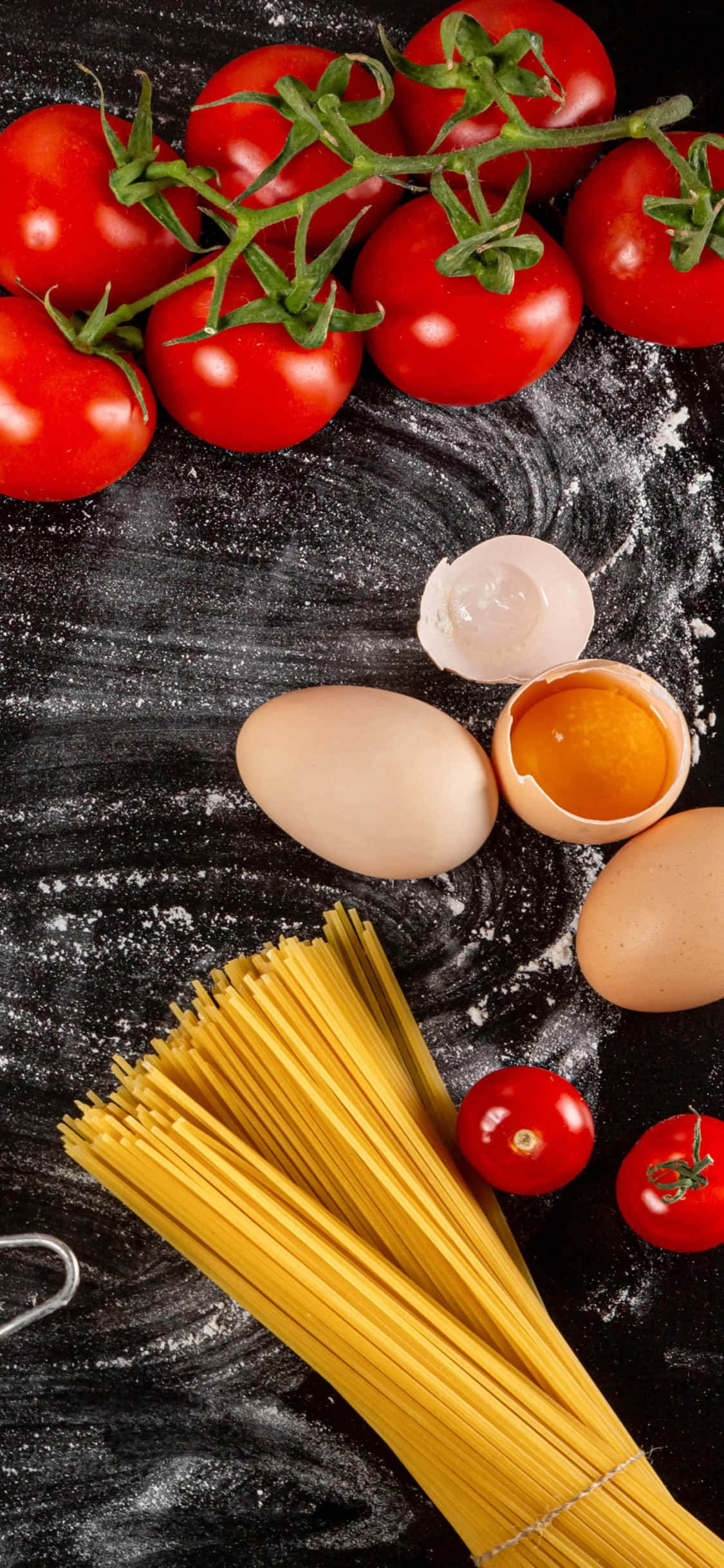 Herkullinen Kypsentämätön Pasta-Asetelma iPhone X Taustalla Taustakuvat