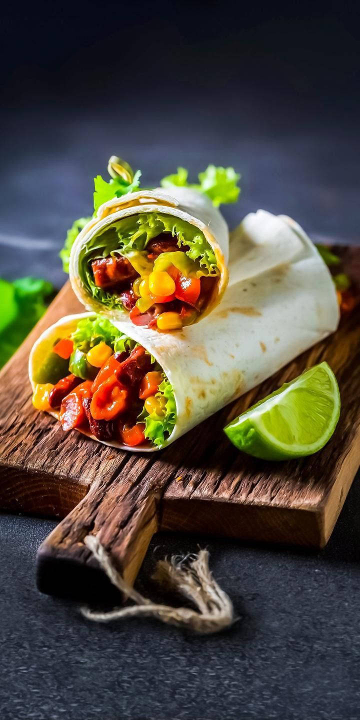 "Herkuullinen, tulinen chilipaprikaburrito" Taustakuvat