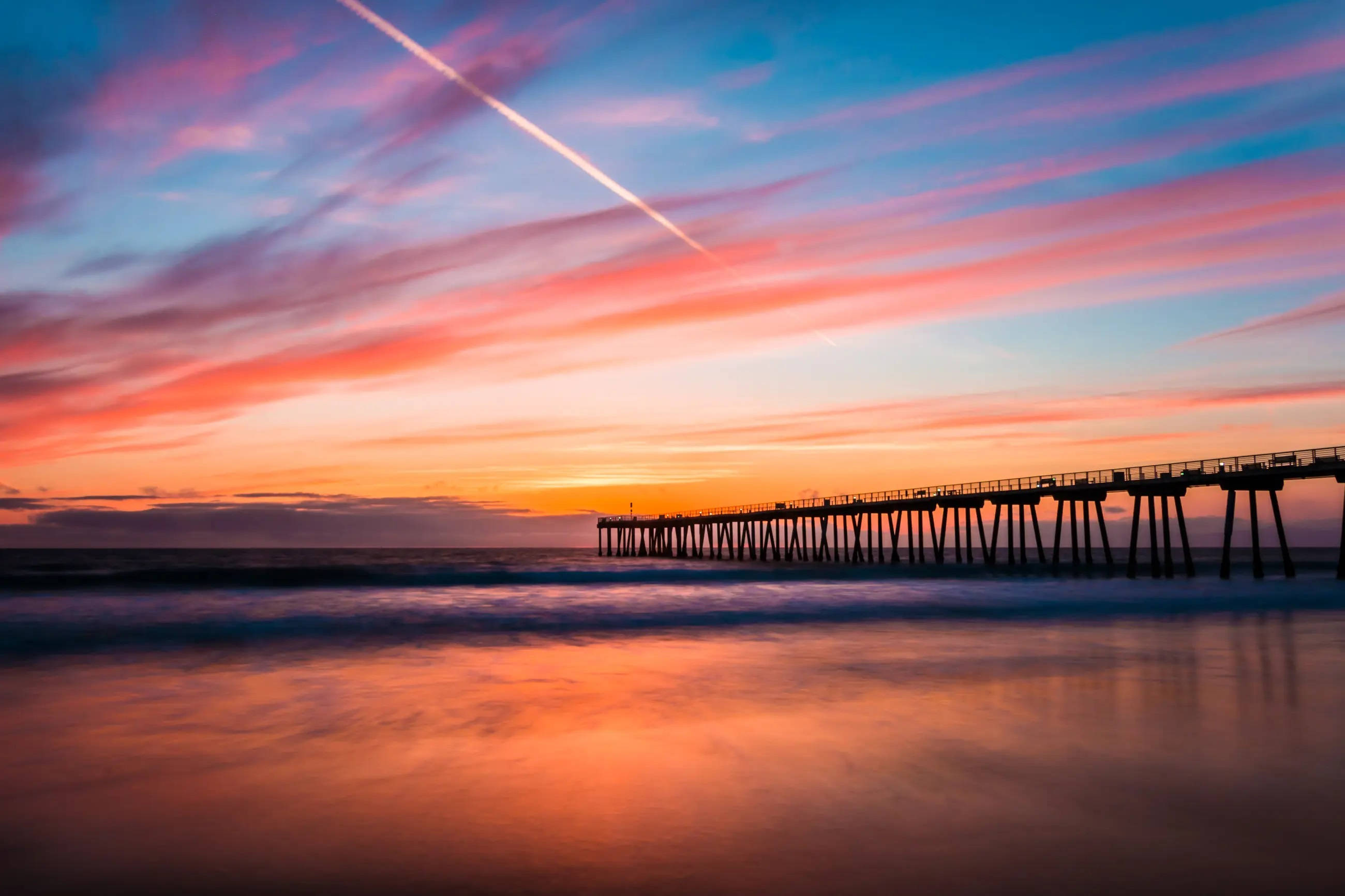 Hermosa Pier Los Angeles - Auringonlasku Taustakuvat