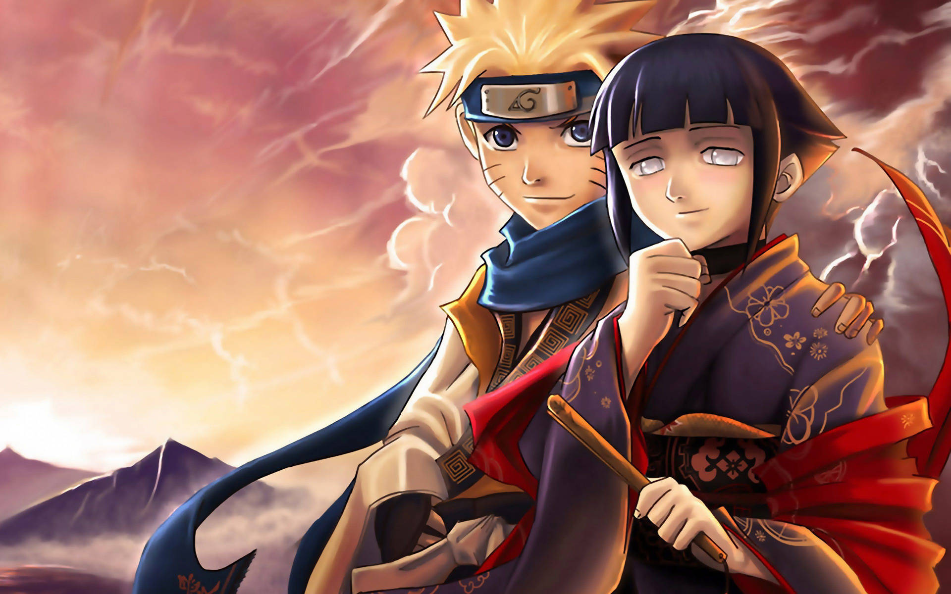 Hinata ja Naruto 4K -taustakuva