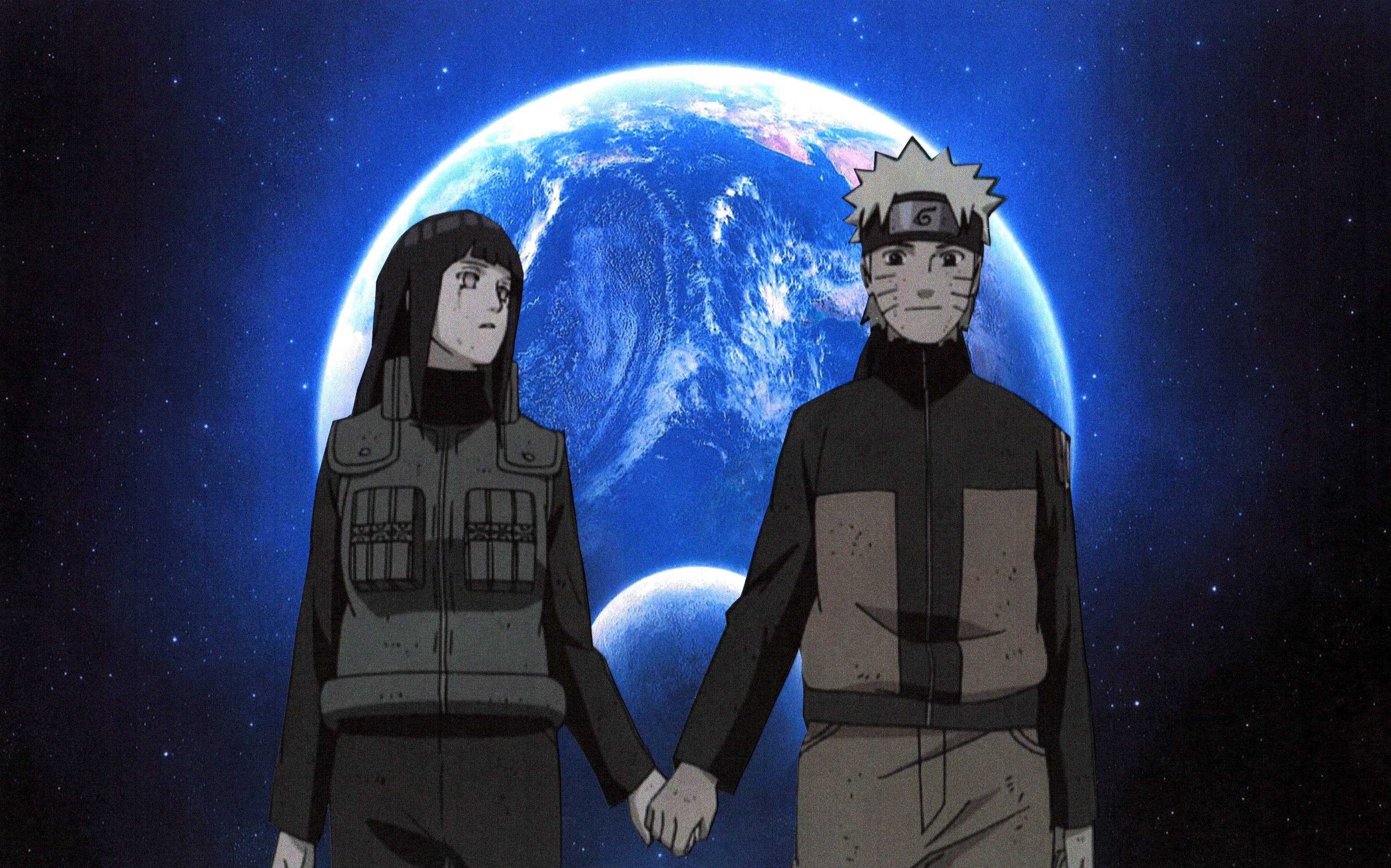 Hinata pitää kädestä Naruton kanssa iPad Taustakuvat
