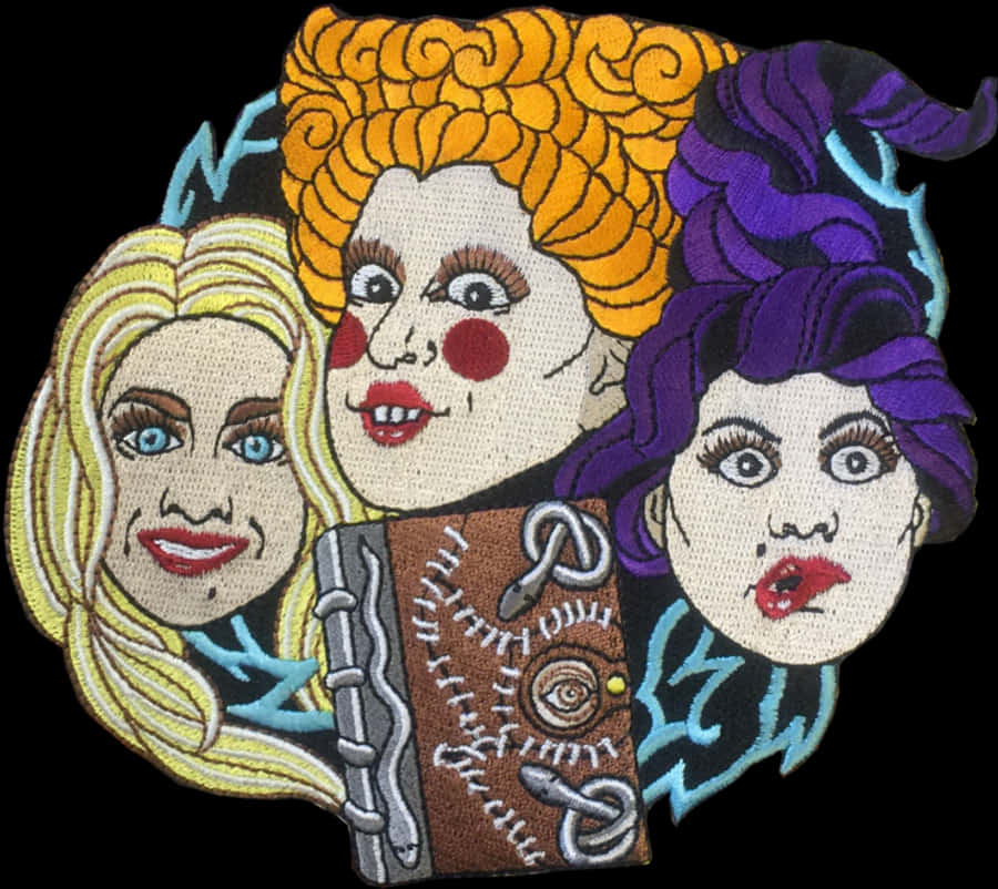 Hocus Pocus Sanderson Sisters - Kirjontakuvio Taustakuvat