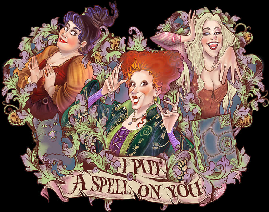 Hocus Pocus Sanderson Sisters -kuvitus Taustakuvat