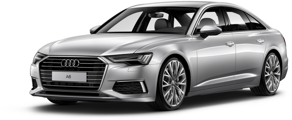 Hopeanvärinen Audi A6 sedan profiilikuvassa Taustakuvat