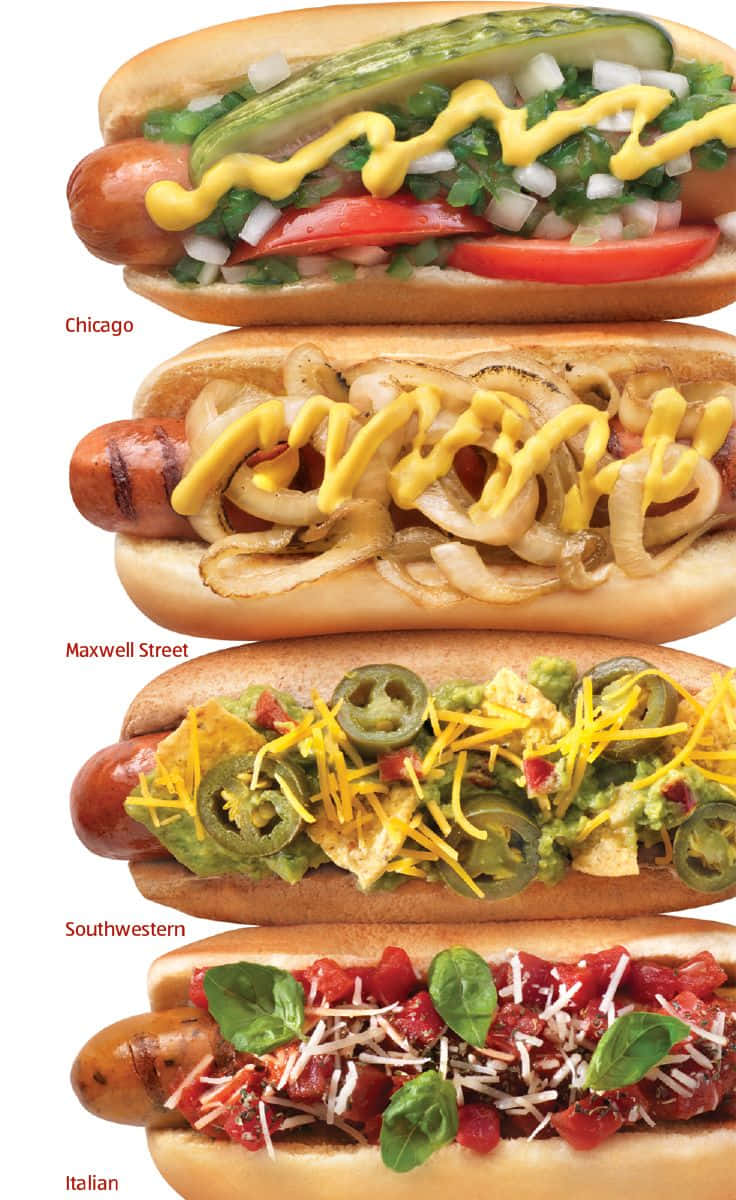 hot dogit erilaisilla täytteillä Taustakuvat