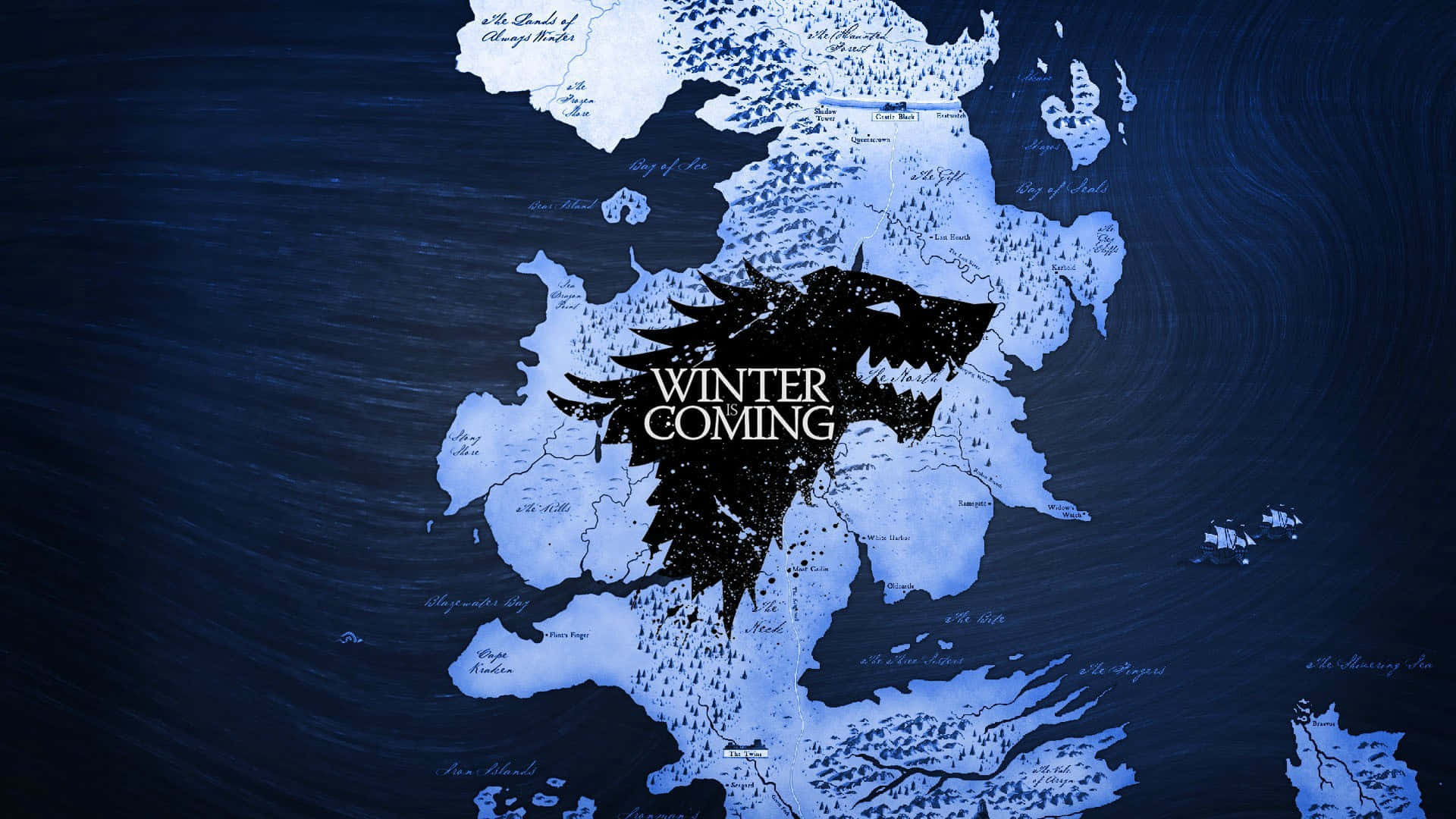 House Stark Susi Sininen Westeros-kartta Taustakuvat
