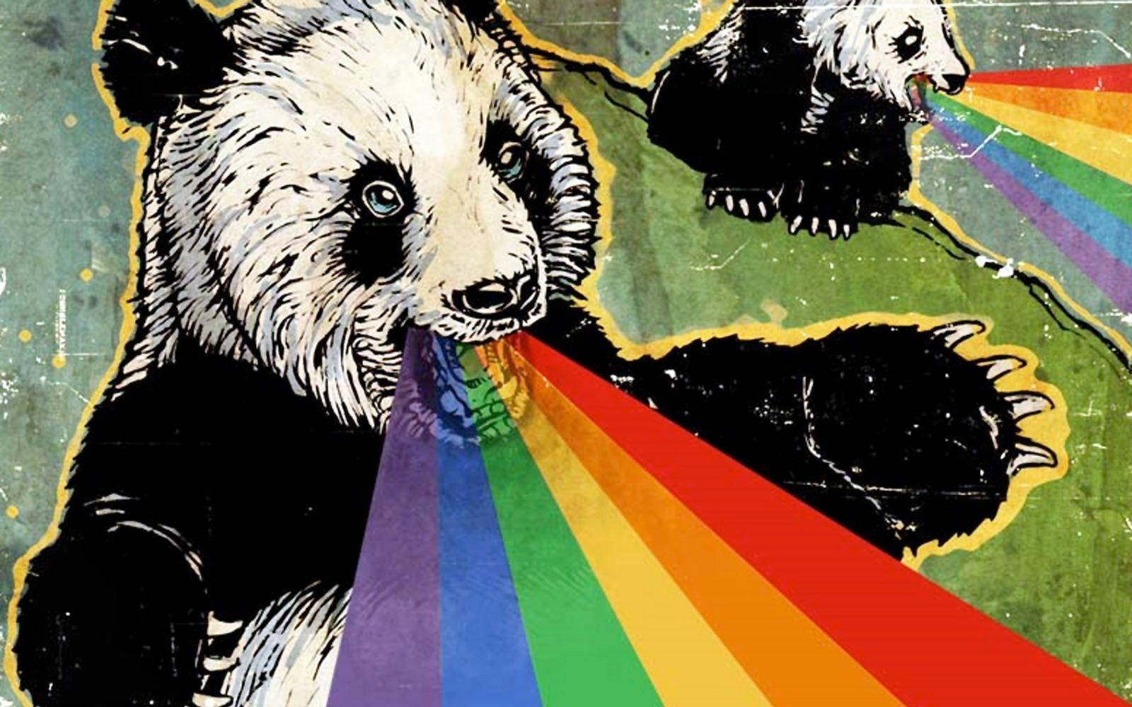 Hullu Panda ja Sateenkaaret Taustakuvat