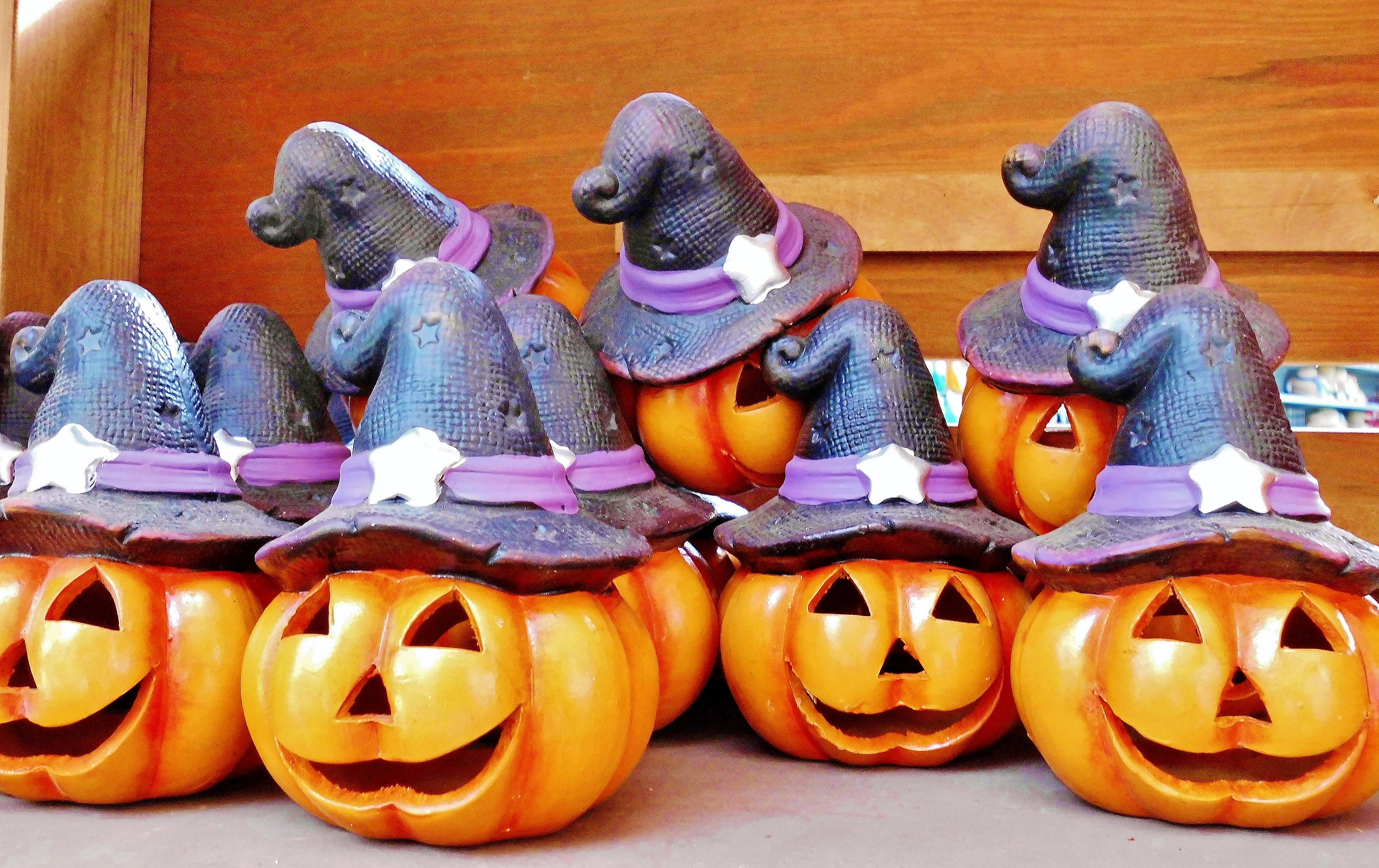 Hymyilevät Kurpitsahahmot Halloween Taustakuvat