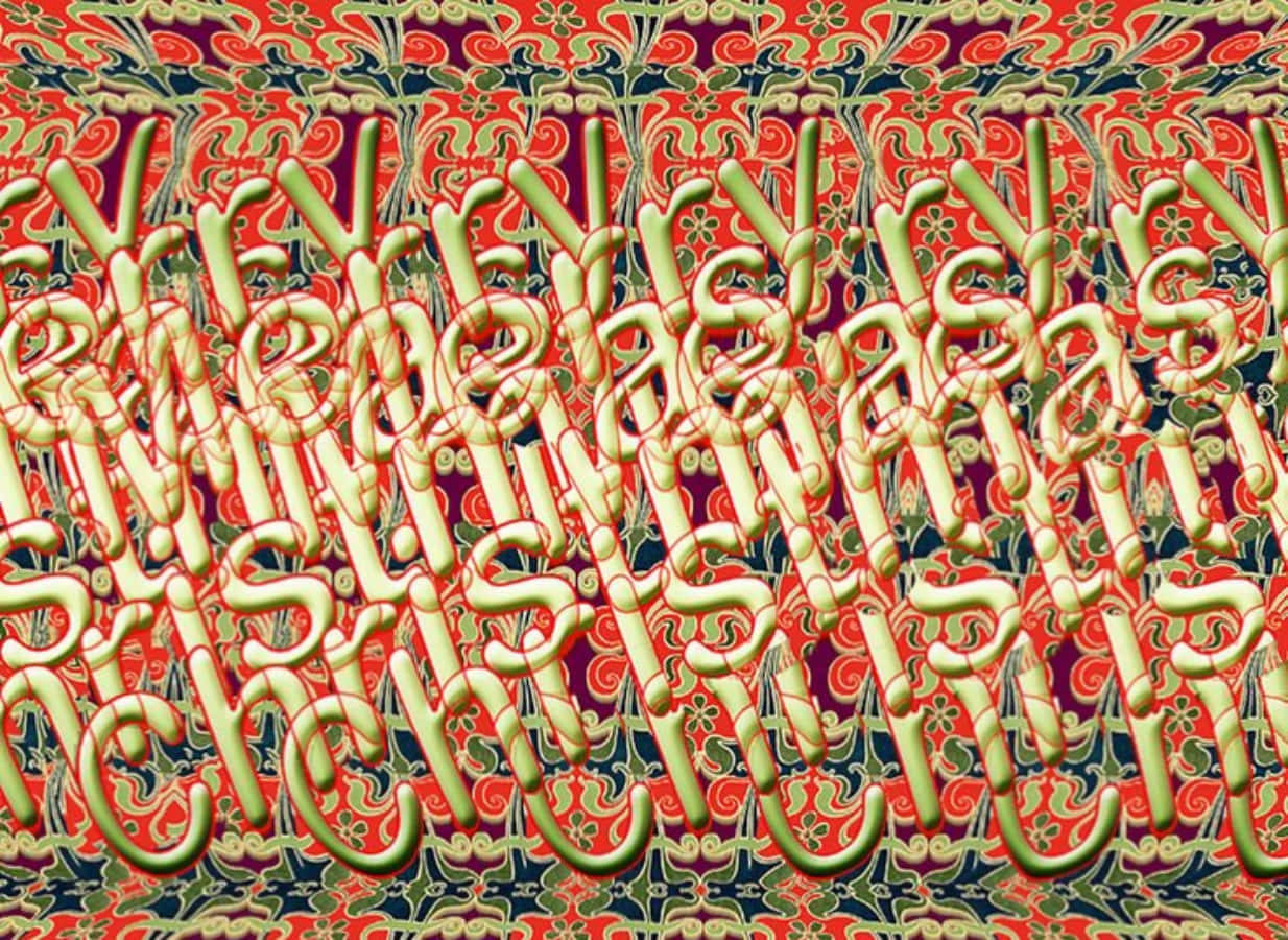 Hyvää Joulua Magic Eye 3D Stereogrammikuva Taustakuvat