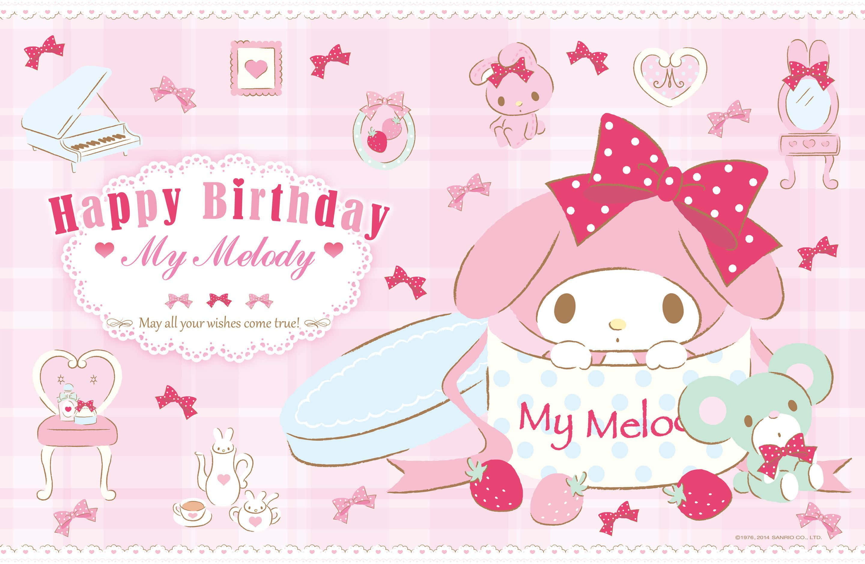 Hyvää syntymäpäivää My Melody työpöytä Taustakuvat