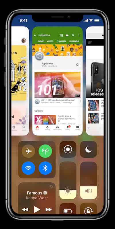 i Phone12 näyttää YouTube-sovelluksen Taustakuvat