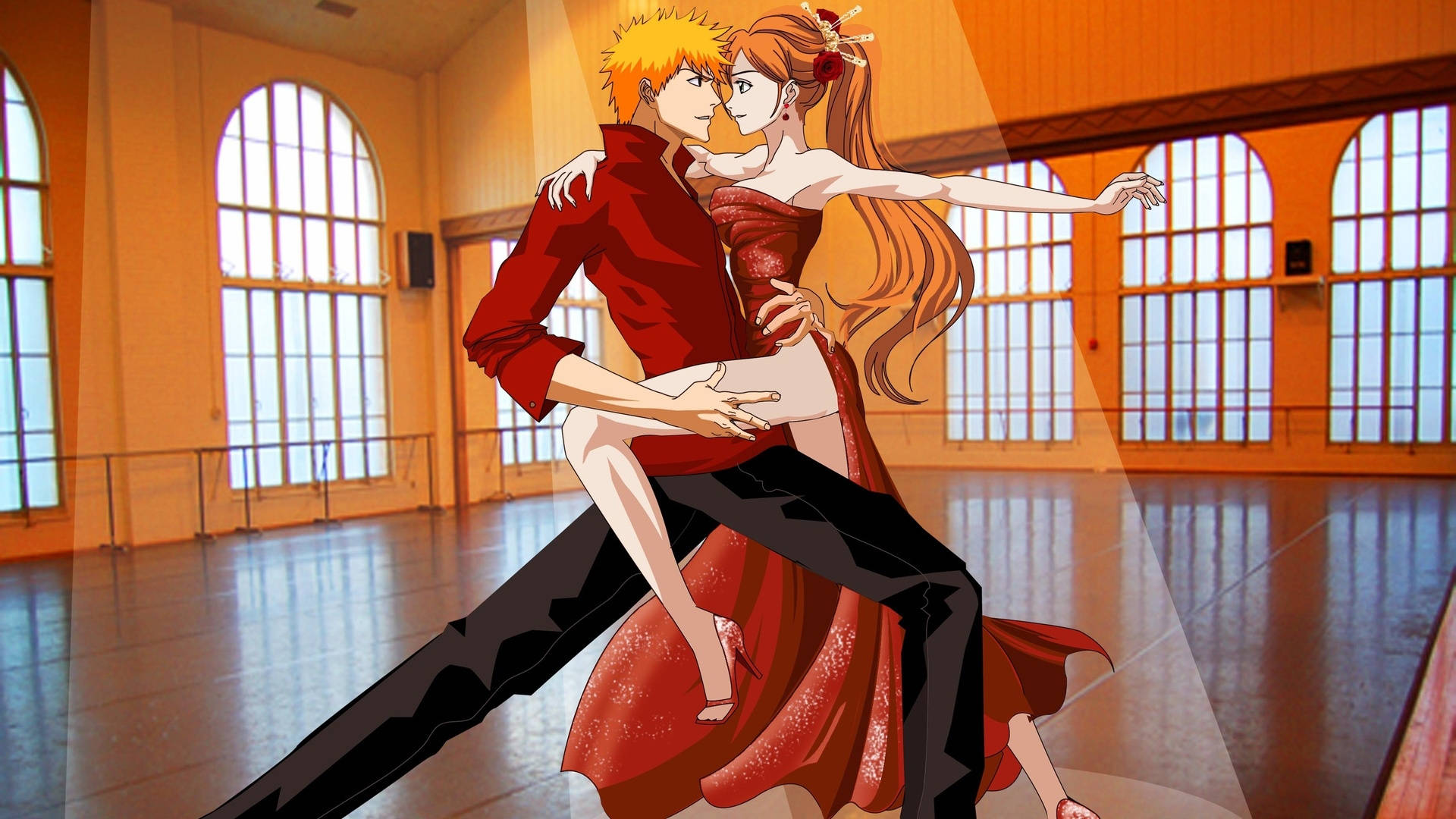 Ichigo ja Inoue anime-tanssi Taustakuvat
