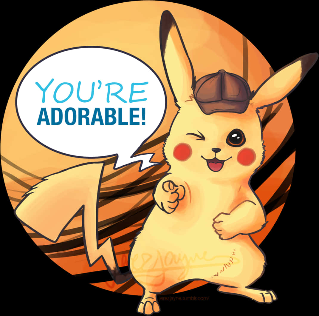 Ihastuttava Pikachu lippalakissa Taustakuvat