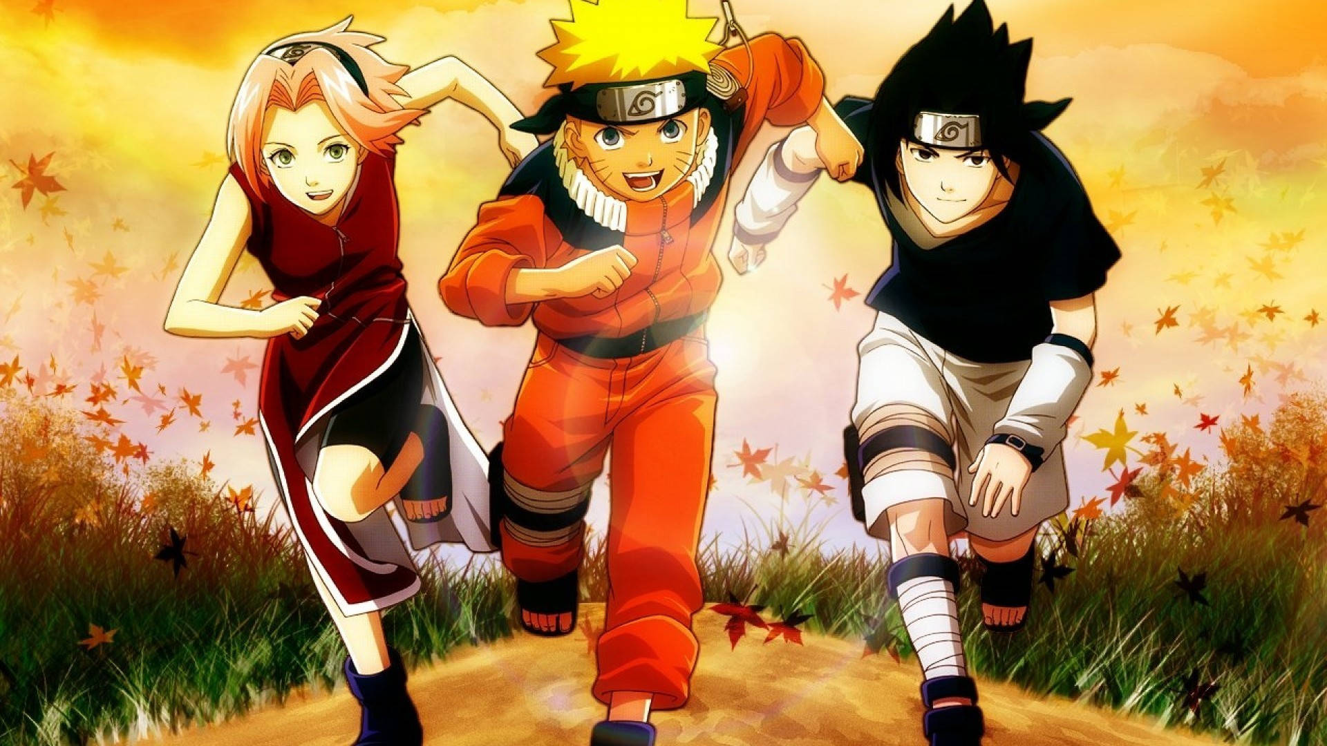 Ikonihenkinen Naruto ja Tiimi 7 -juliste Taustakuvat