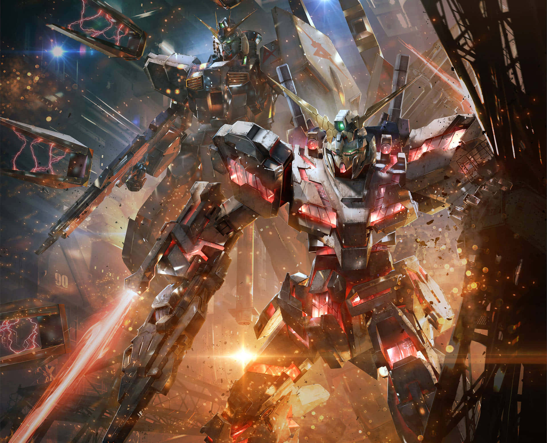 Ikoniikkinen Gundam esittelee voimaansa taistelukentällä Taustakuvat
