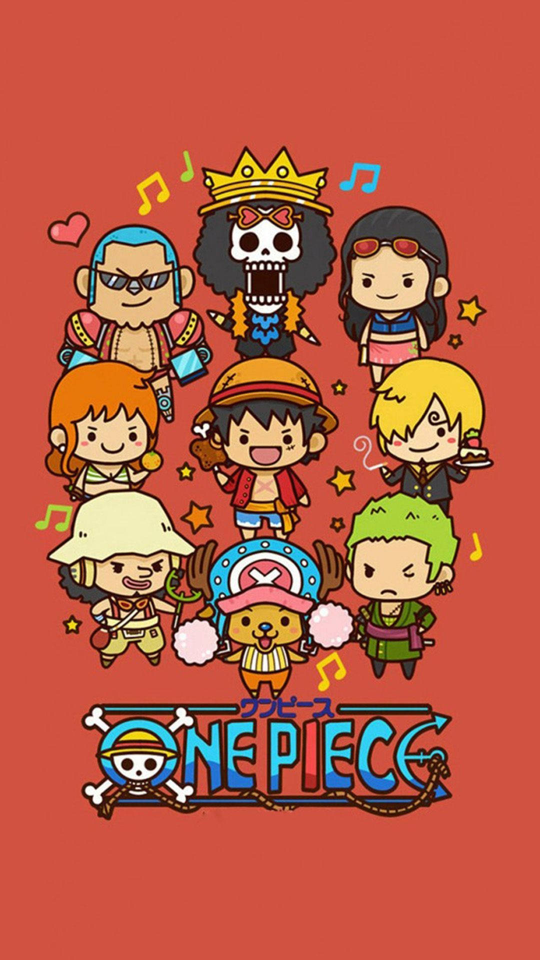 One Piece Chibi-hahmot -taustakuva