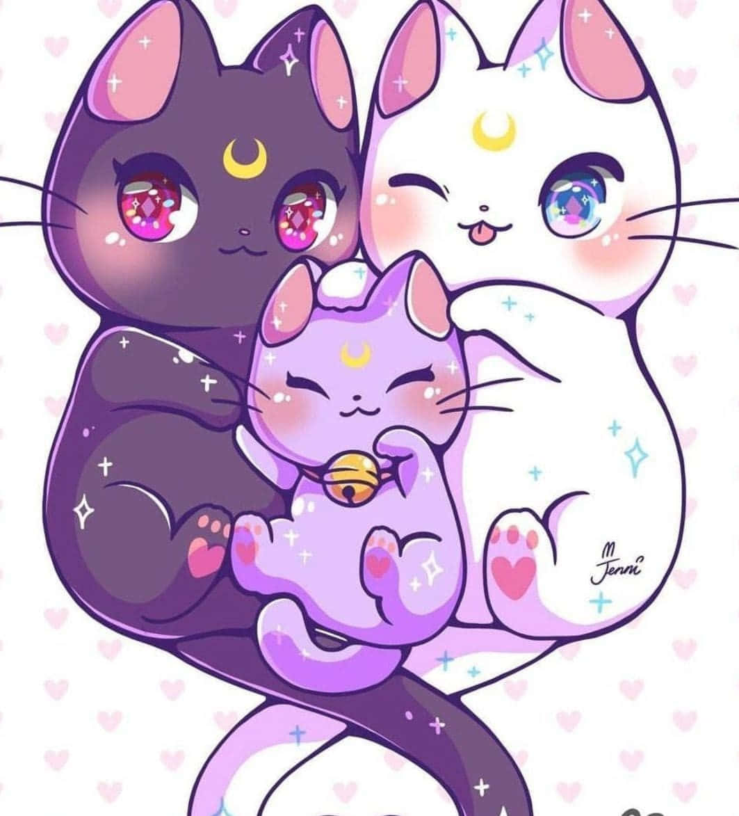 Iloinen animekissa Taustakuvat