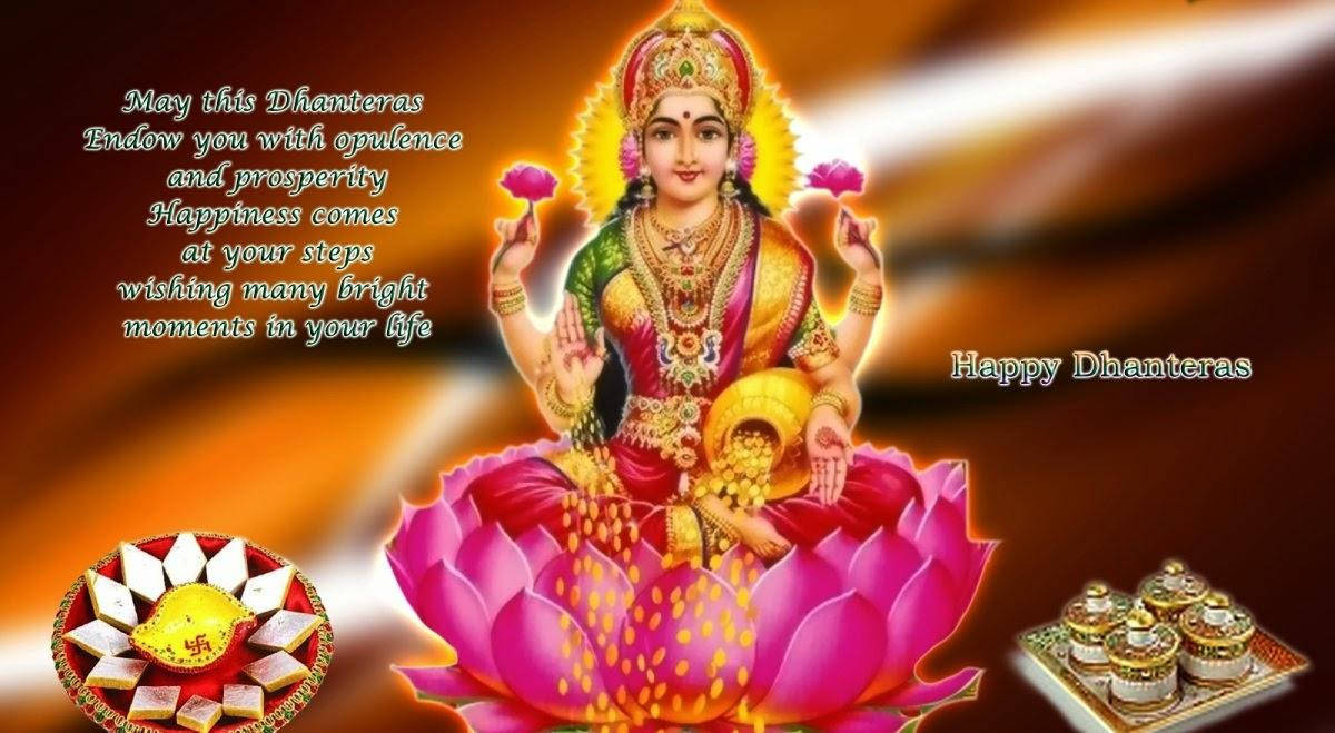 Iloinen Dhanteras-tervehdys Lakshmi Taustakuvat