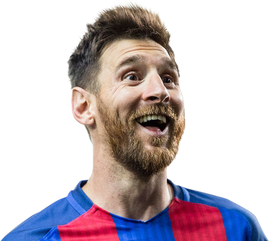 Iloinen jalkapallotähti FC Barcelonan paidassa Taustakuvat