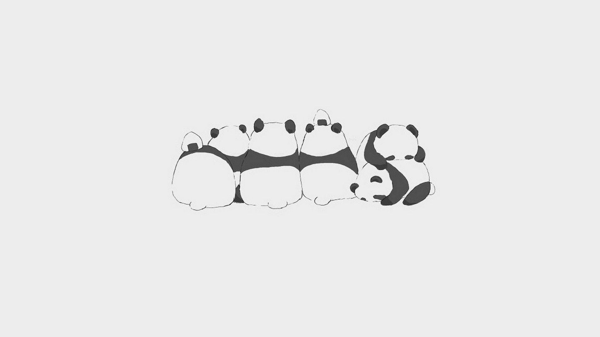 Kawaii-panda rivissä -taustakuva.