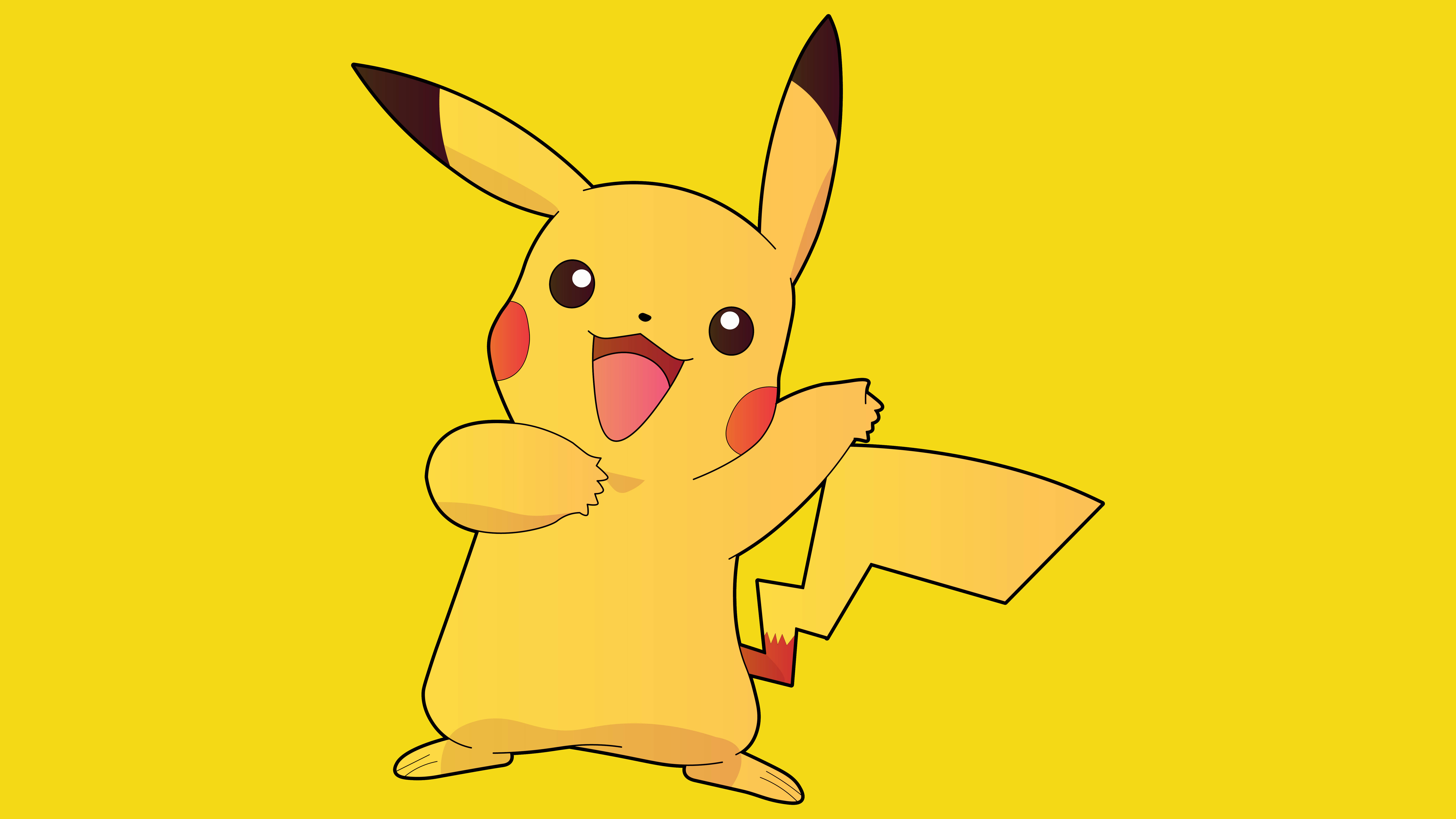 Iloinen Pikachu 4K muotokuva Taustakuvat