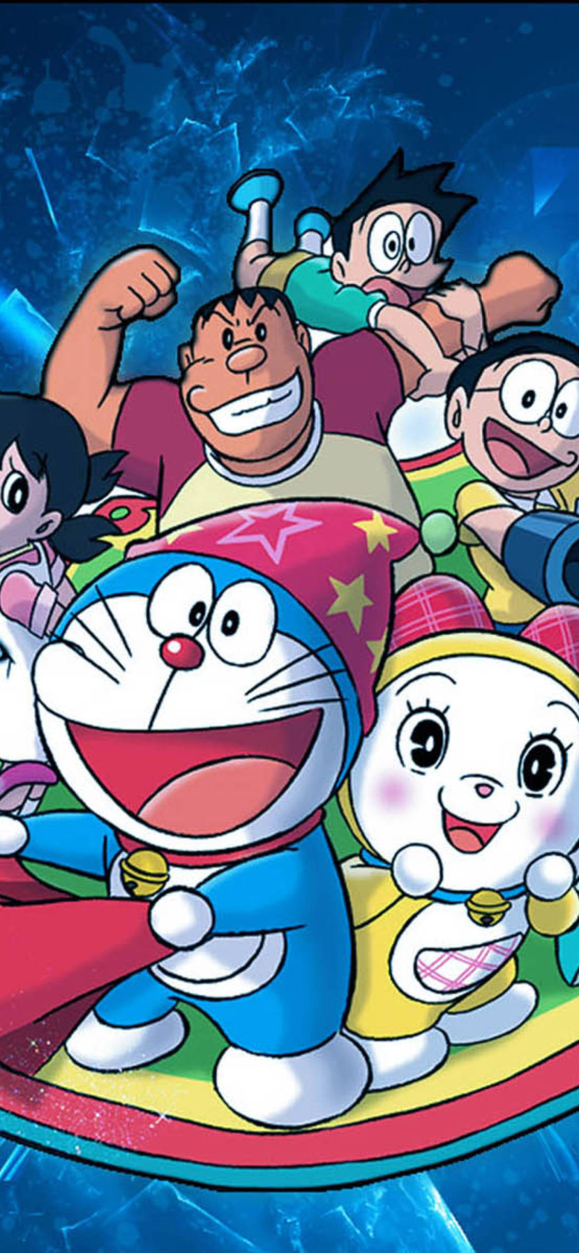 Iloiset ystävät ja Doraemon iPhone Taustakuvat