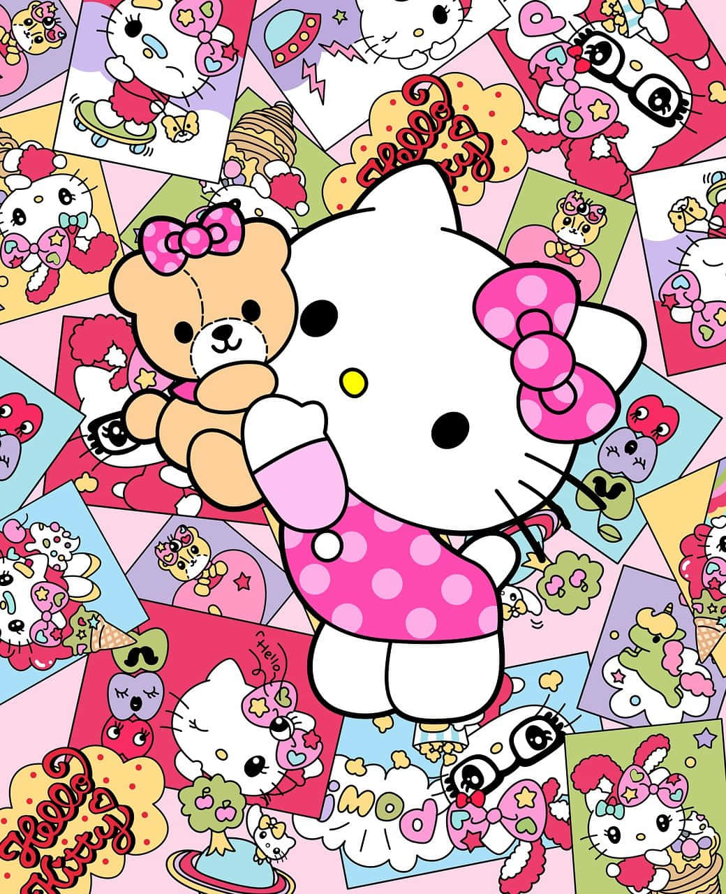 Iloisia Sanrio-hahmoja juhlimassa riemua Taustakuvat