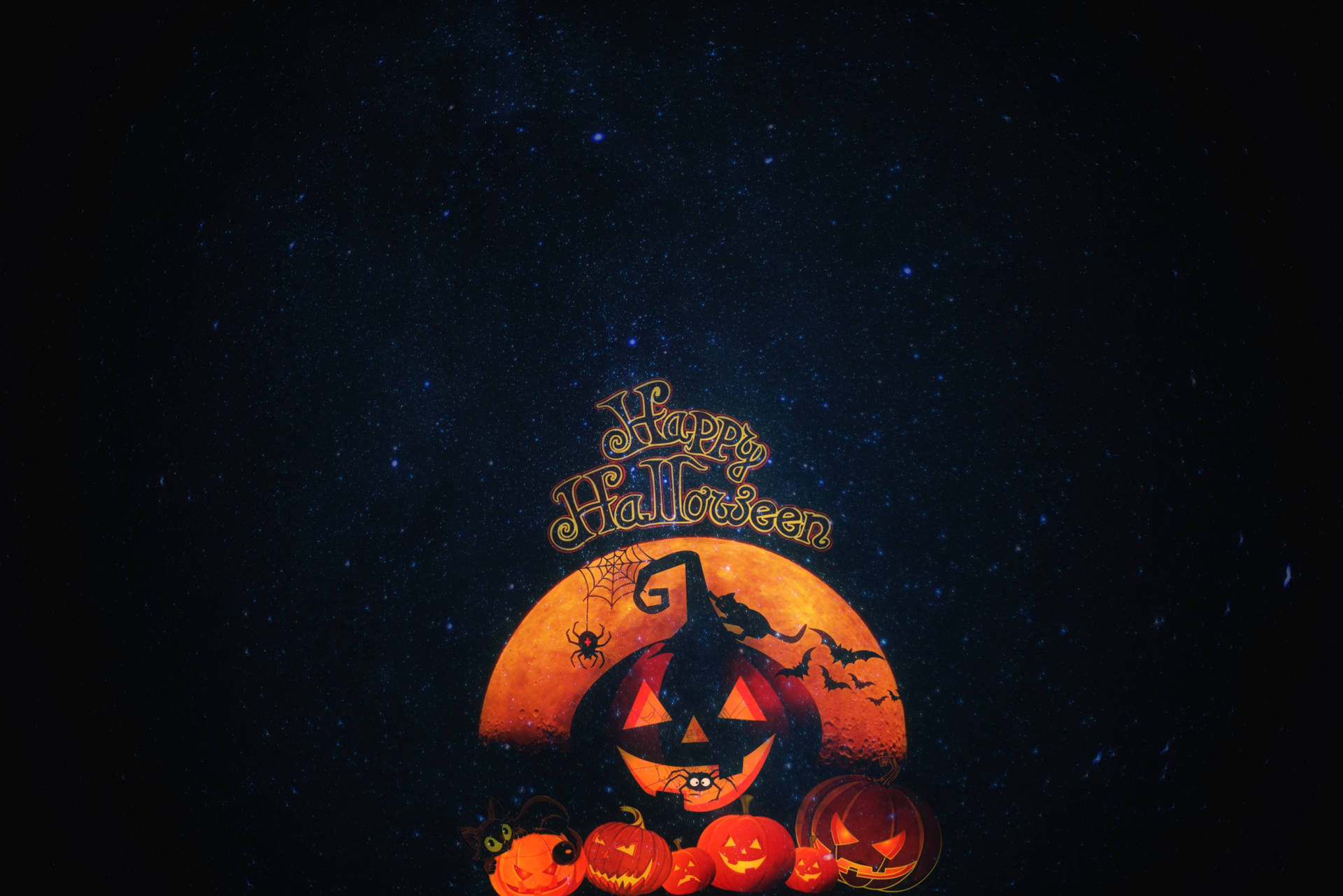 Iloista Halloweenia Kurpitsat -työpöytätaustakuva.