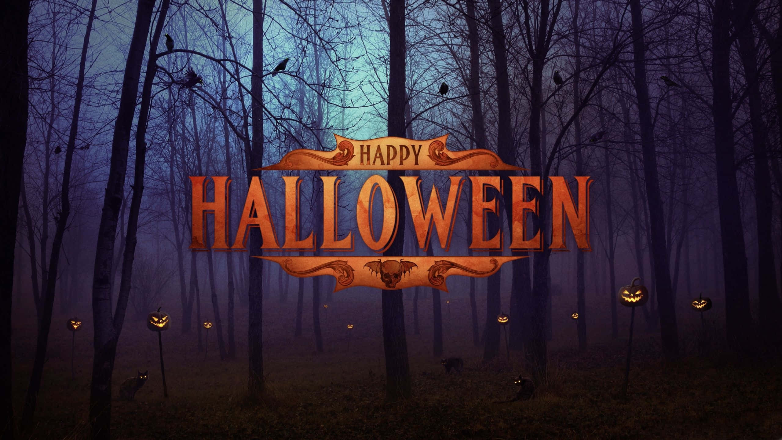 Iloista Halloweenia synkkä metsäkuva Taustakuvat