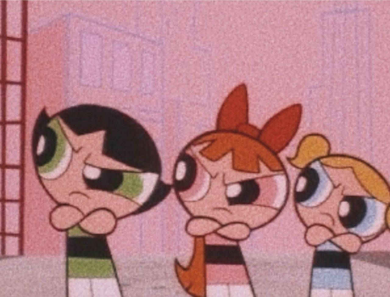 Indie-estetiikkaa edustava kannettava Powerpuff Girls -taustakuvalla Taustakuvat