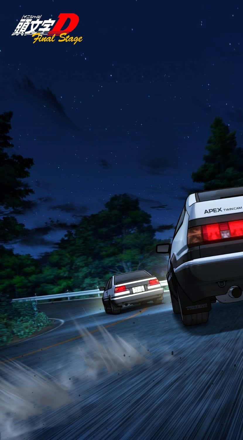 Initial D Auton takaa-ajo yöllä puhelimen taustakuvaksi Taustakuvat