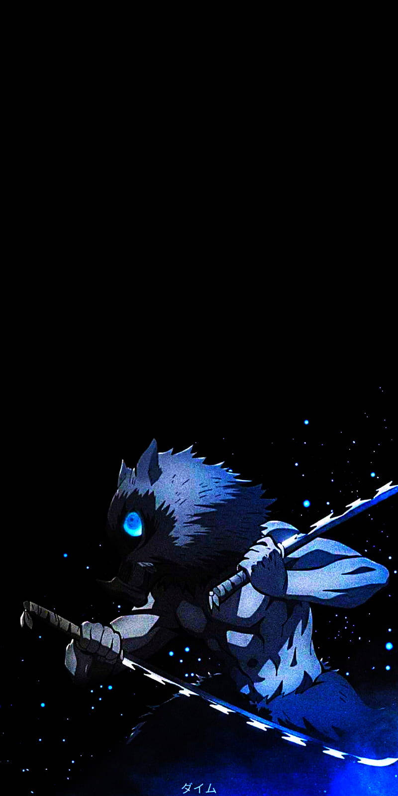 Inosuke siniset silmät Demon Slayer iPhone Taustakuvat