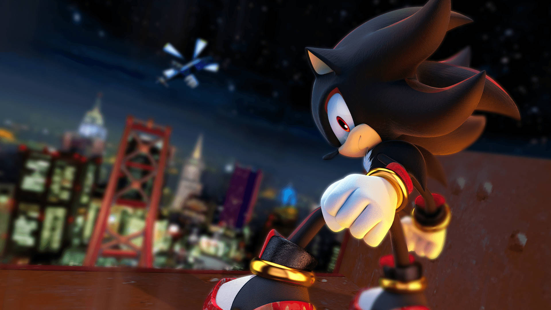Intensiivinen muotokuva Shadow The Hedgehog -profiilikuvasta Taustakuvat