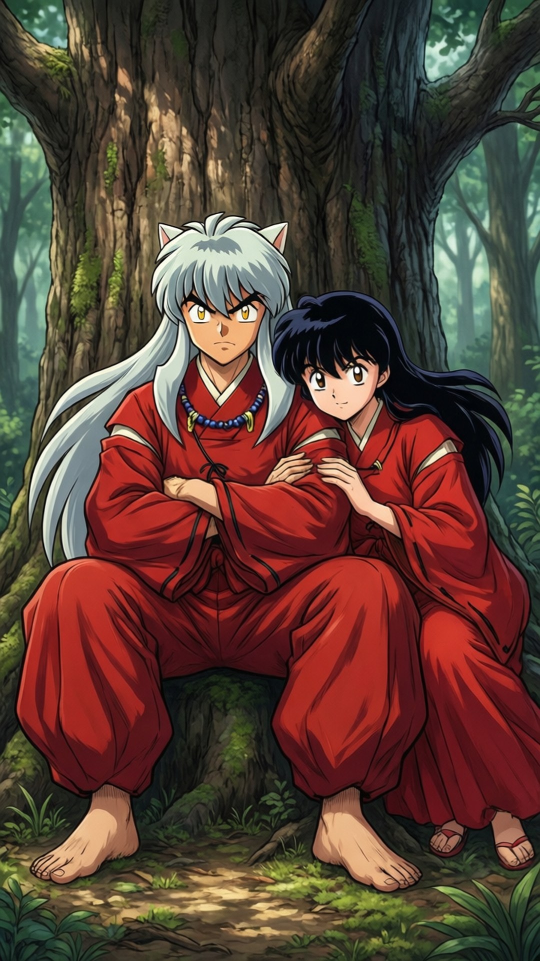 Inuyasha ja Kagome lepäämässä Taustakuvat