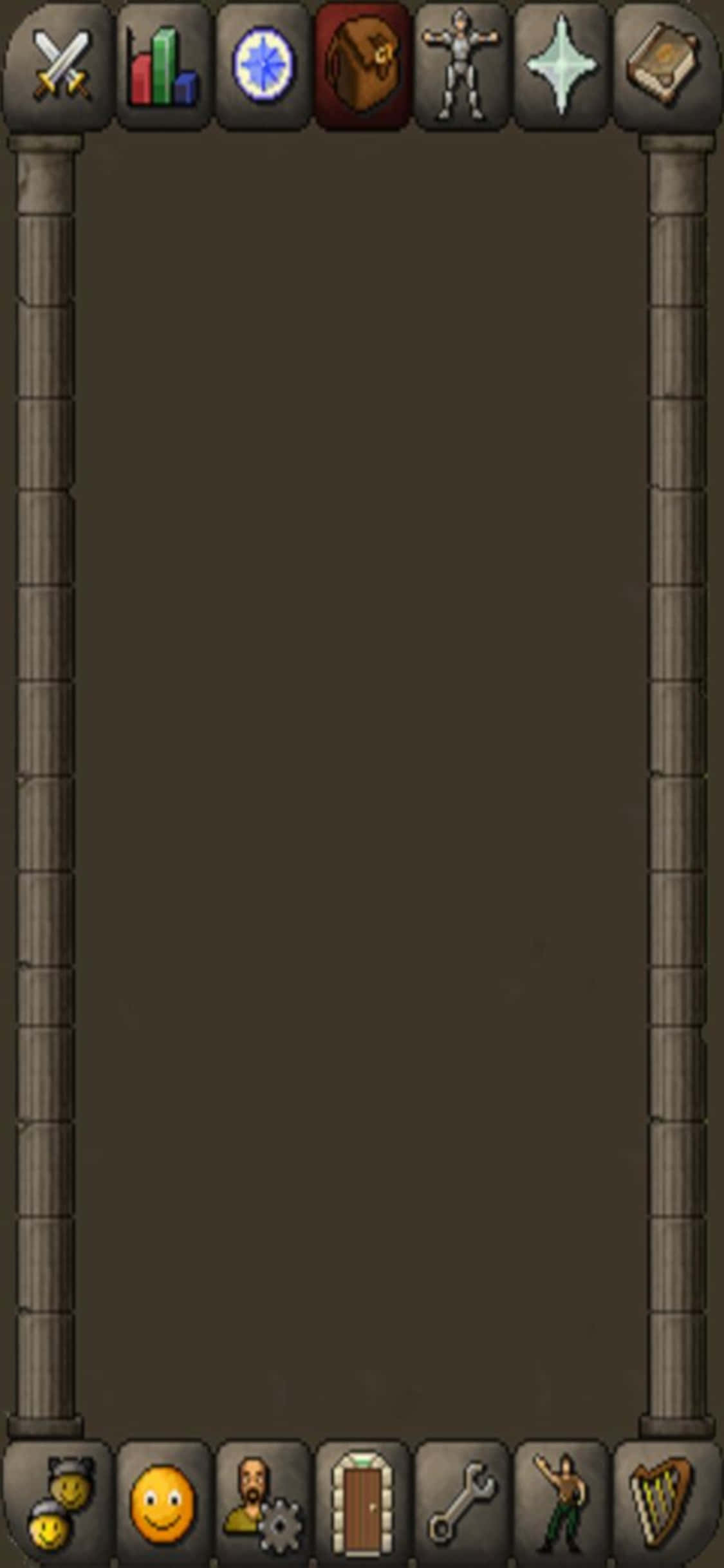 Inventaario iPhone X Runescape Oldschool -taustassa Taustakuvat