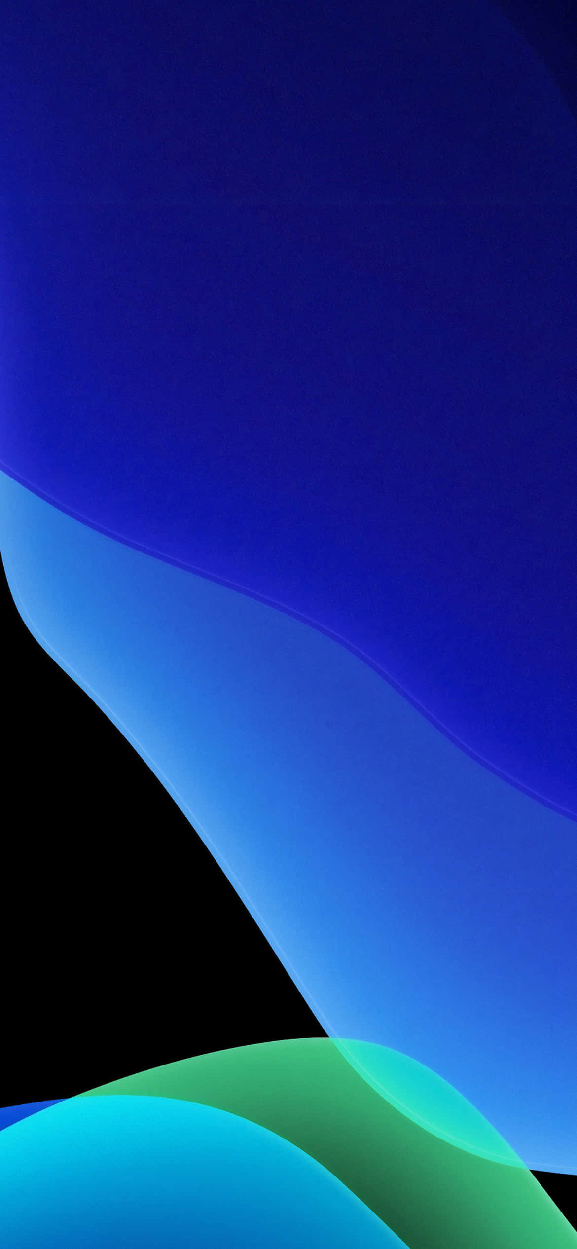 iOS 13 vihreä sinisellä ja mustalla taustalla Taustakuvat