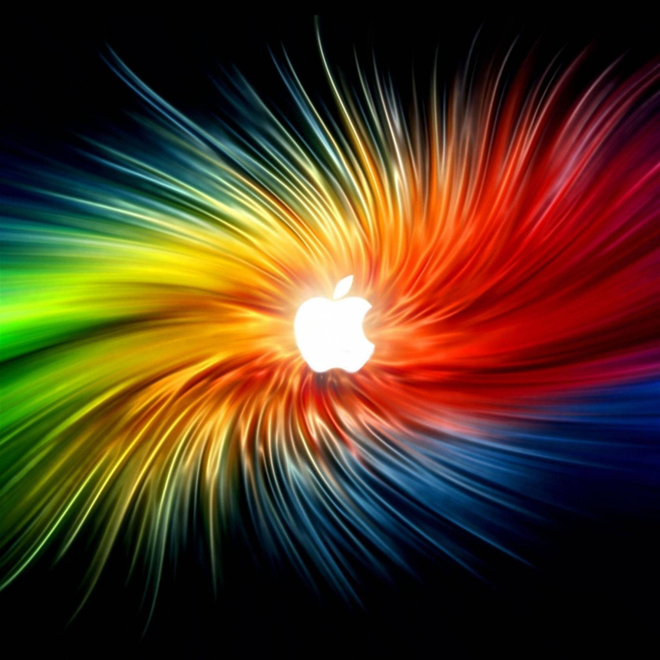 iPad Pro - Omenalogo sateenkaarikankaalla Taustakuvat