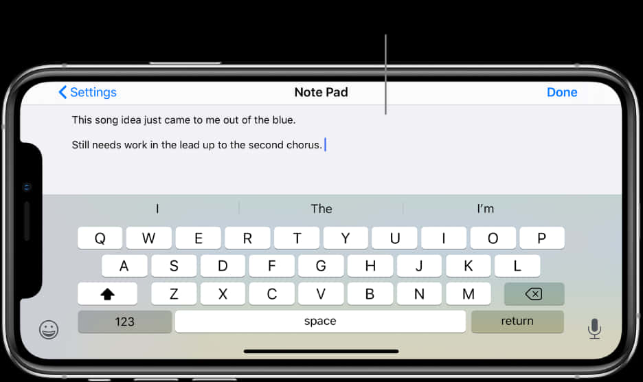 iPhone 12 Muistio-sovellus Laulujen kirjoitus Taustakuvat