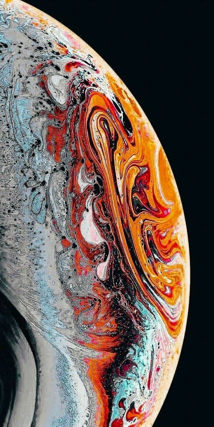 iPhone 13 iOS Oranssi planeetta Taustakuvat