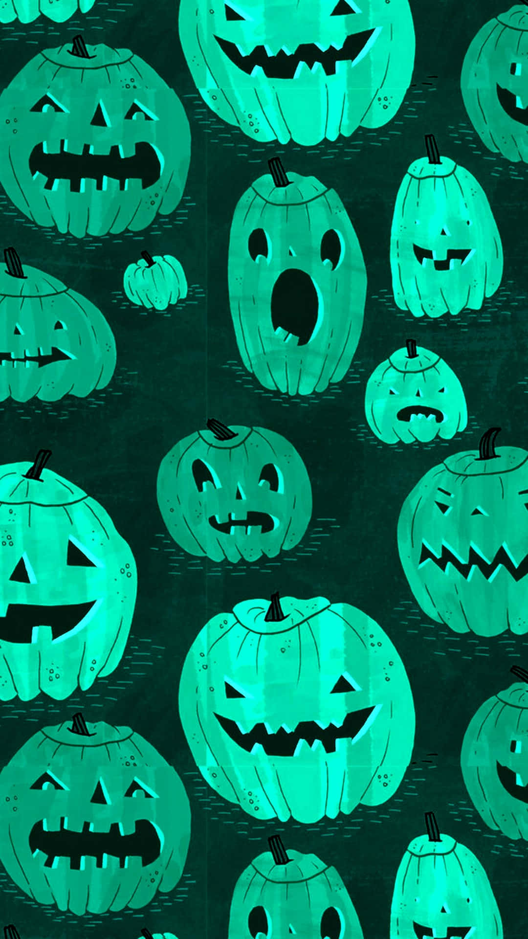 iPhone Halloween-tausta vihreistä kurpitsalyhdyistä Taustakuvat