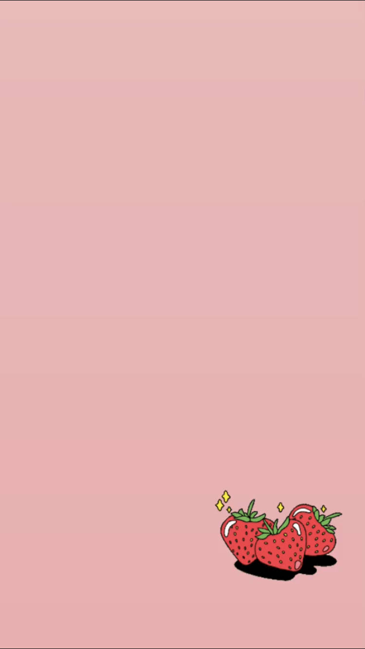 iPhone Pink Aesthetic Mansikat Taustakuvat