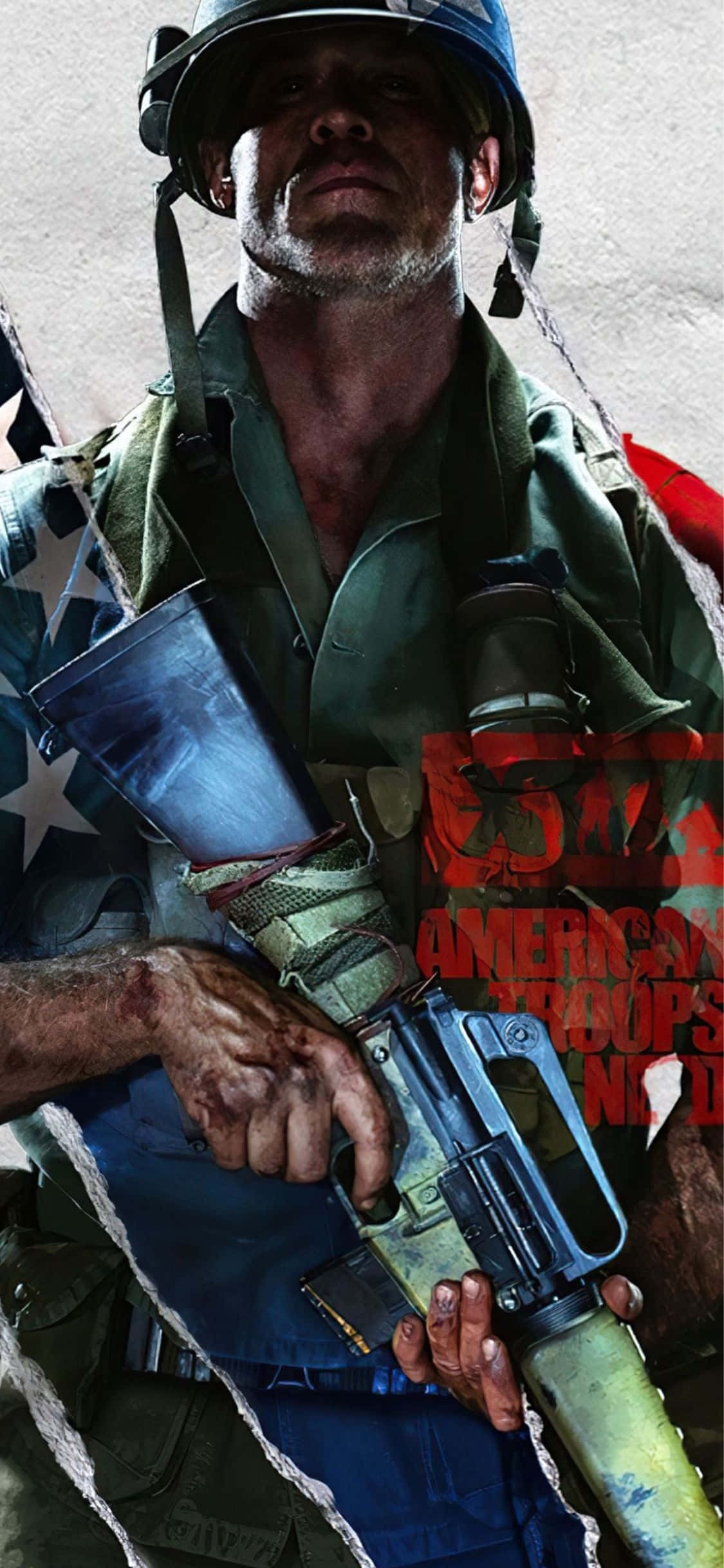 iPhone X Call Of Duty Black Ops Cold War -taustakuva amerikkalainen hahmo Taustakuvat