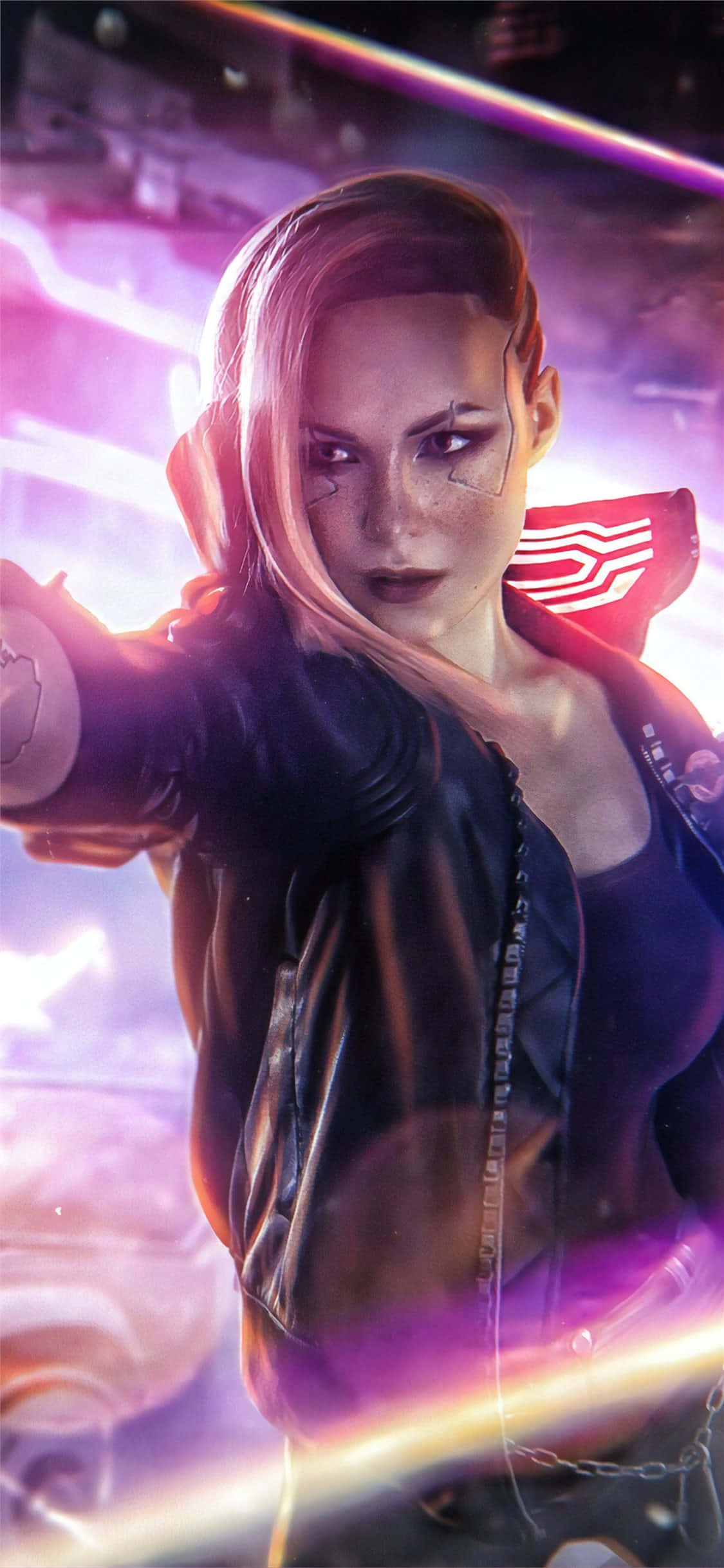iPhone X Cyberpunk 2077 -taustakuva Valerie palkkasoturi Taustakuvat