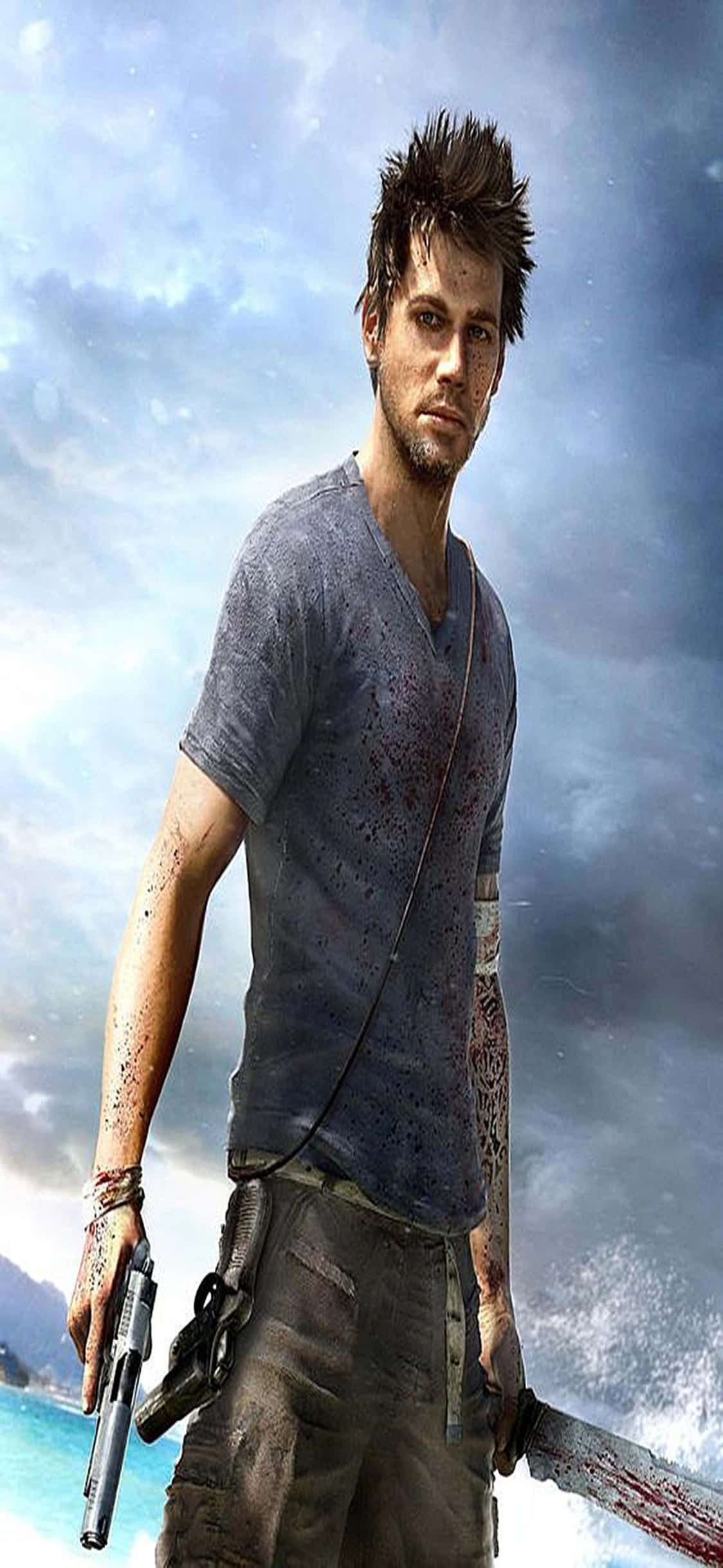 iPhone X Far Cry 3 Jason Brody machete -tausta Taustakuvat