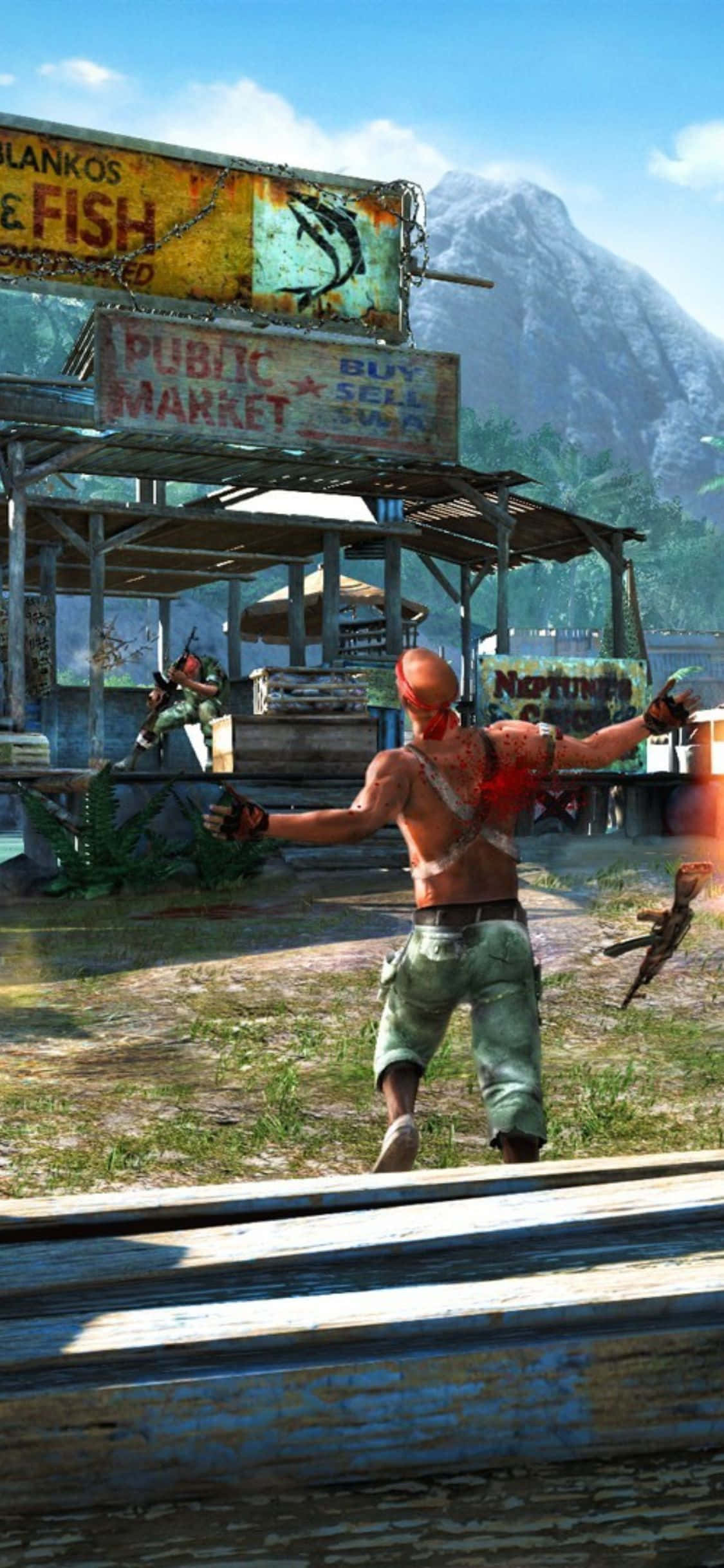 iPhone X Far Cry 3 Ammuttu Mies Tausta Taustakuvat
