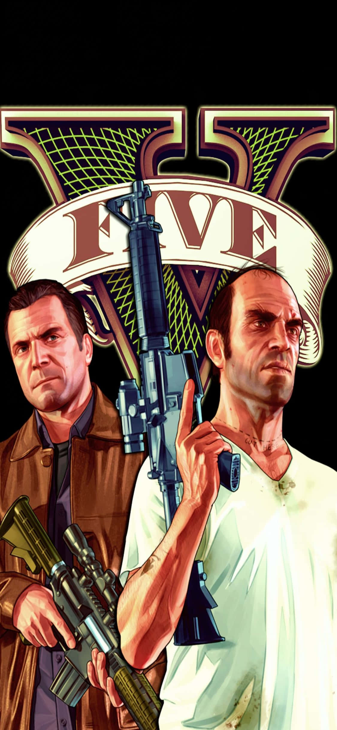iPhone X Grand Theft Auto V -taustakuva Michael ja Trevor Taustakuvat